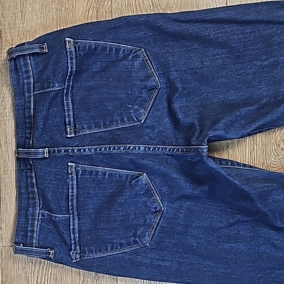 Judy Blue High Rise Super Flare Leg Raw Hem Dark Wash Stretch Denim Jean - Picture 9 of 16